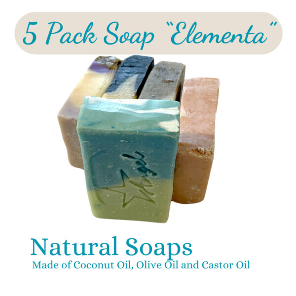 5 Pack Handmade Soap Set "Elementa" - 5 Exquisite Scents Natural & Skin Loving
