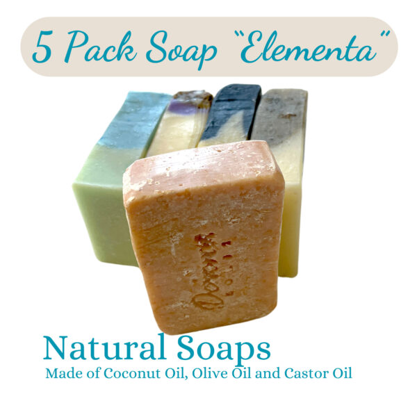5 Pack Handmade Soap Set "Elementa" - 5 Exquisite Scents Natural & Skin Loving