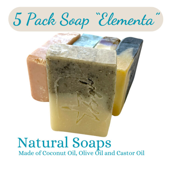 5 Pack Handmade Soap Set "Elementa" - 5 Exquisite Scents Natural & Skin Loving
