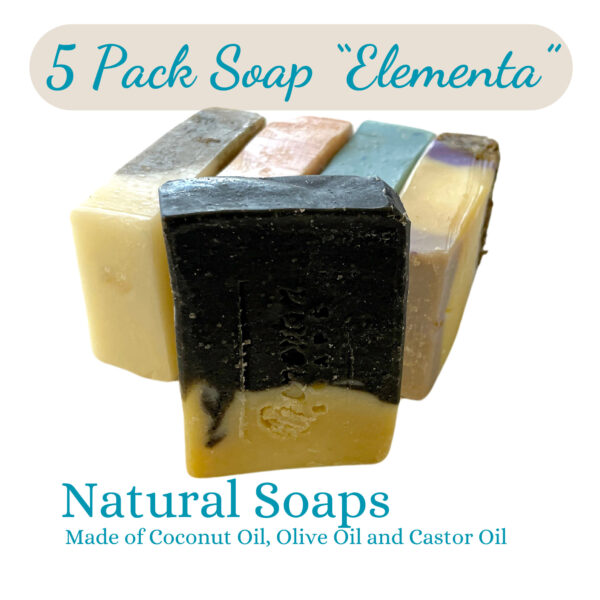 5 Pack Handmade Soap Set "Elementa" - 5 Exquisite Scents Natural & Skin Loving