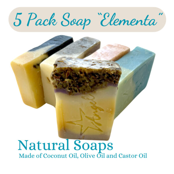 5 Pack Handmade Soap Set "Elementa" - 5 Exquisite Scents Natural & Skin Loving
