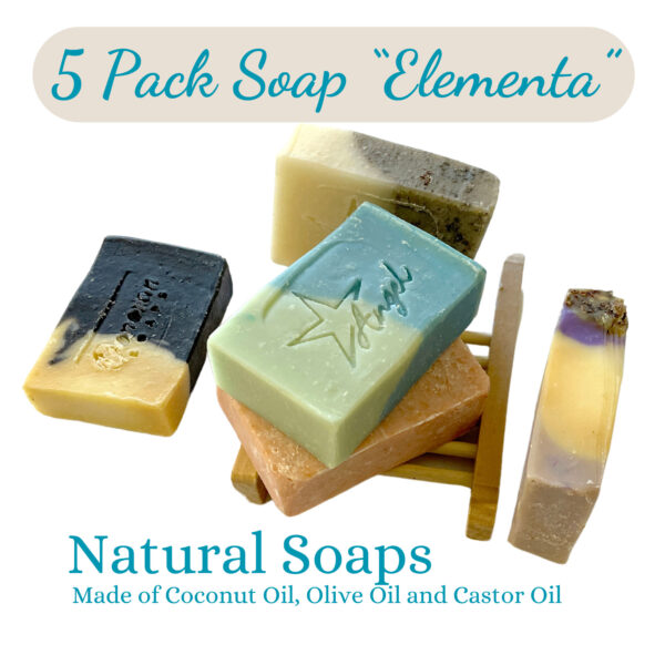 5 Pack Handmade Soap Set "Elementa" - 5 Exquisite Scents Natural & Skin Loving