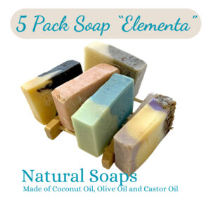 5 Pack Handmade Soap Set "Elementa" - 5 Exquisite Scents Natural & Skin Loving