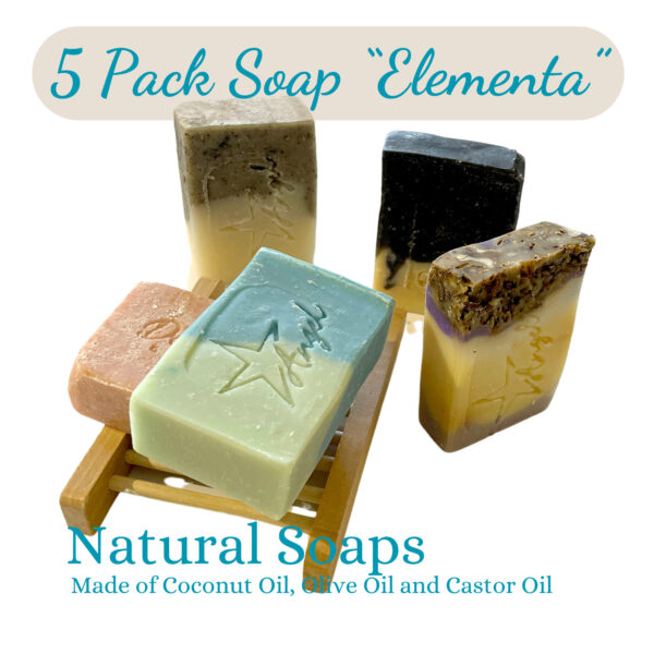 5 Pack Handmade Soap Set "Elementa" - 5 Exquisite Scents Natural & Skin Loving