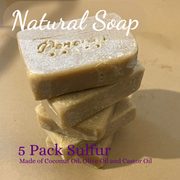 5 Pack Sulfur Soap Made Naturally